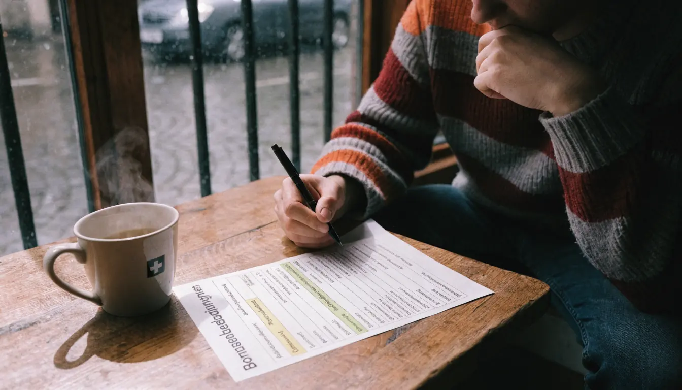 Checkliste mit Bonus‑Kriterien auf dem Tisch