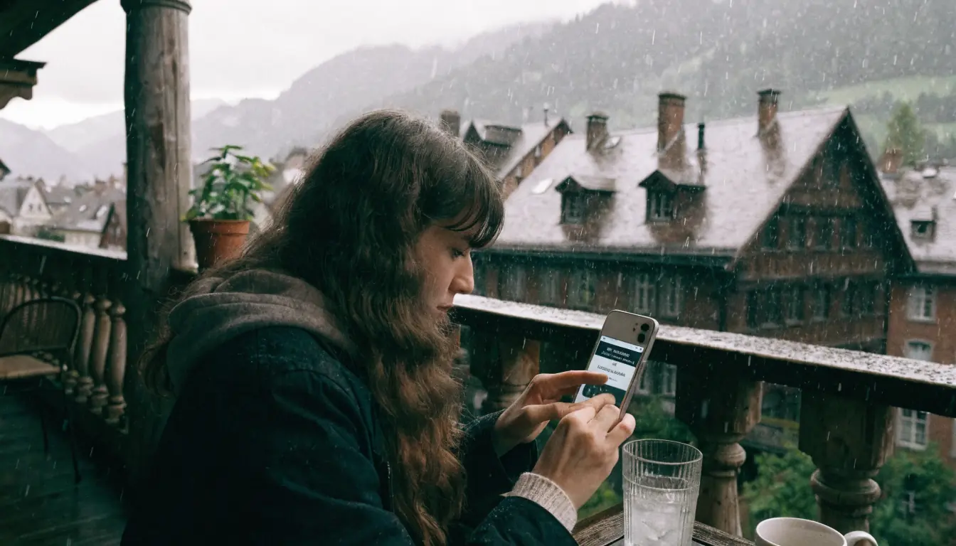 Frau nutzt iPhone für Casino‑Freispiele.