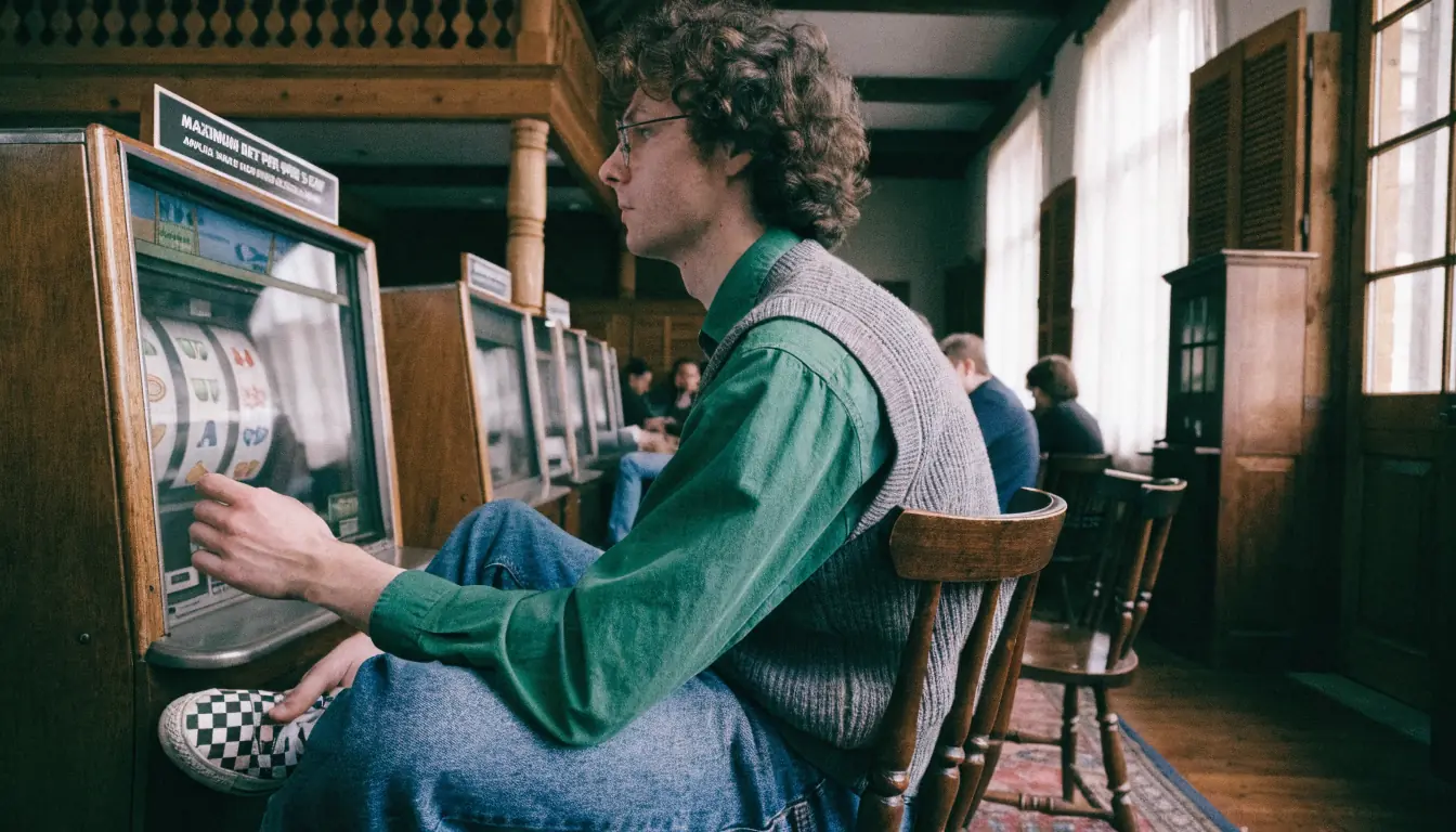 Spieler am Spielautomaten mit Einsatzlimit