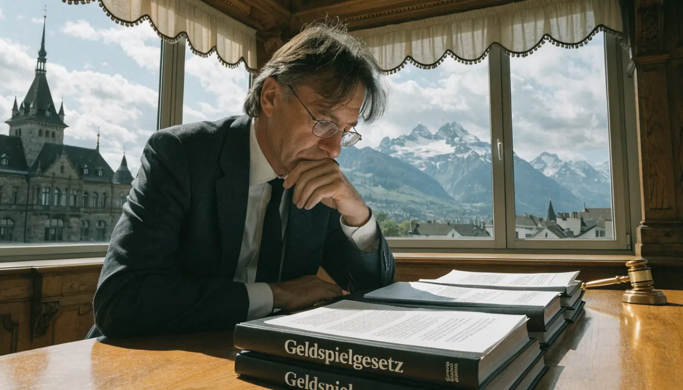 Parlamentsgebäude, Gesetzesdokumente auf Tisch, Aufseher prüft